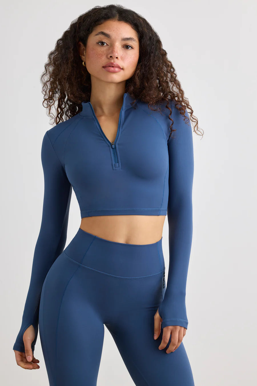 Bo&tee Soft Active Half Zip Crop Top