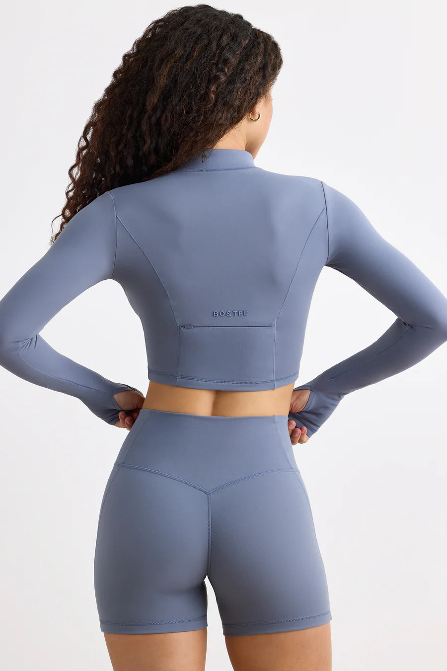 Bo&tee Soft Active Half Zip Crop Top