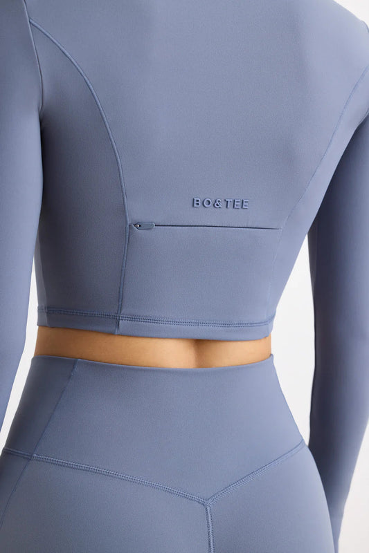 Bo&tee Soft Active Half Zip Crop Top