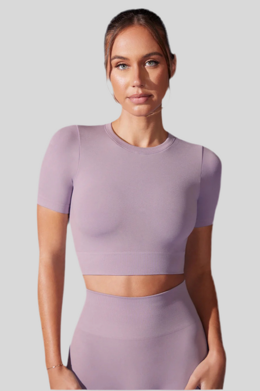 Bo&tee Cap Sleeve Define Luxe Crop Top