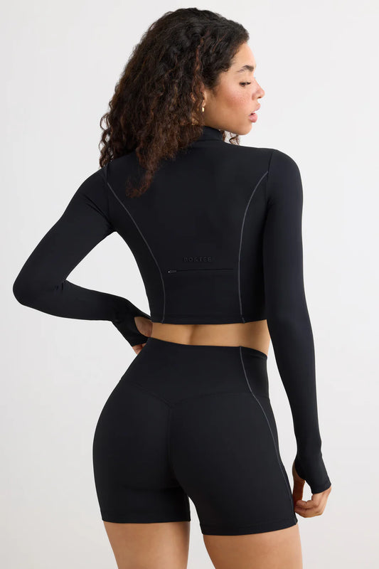 Bo&tee Soft Active Half Zip Crop Top